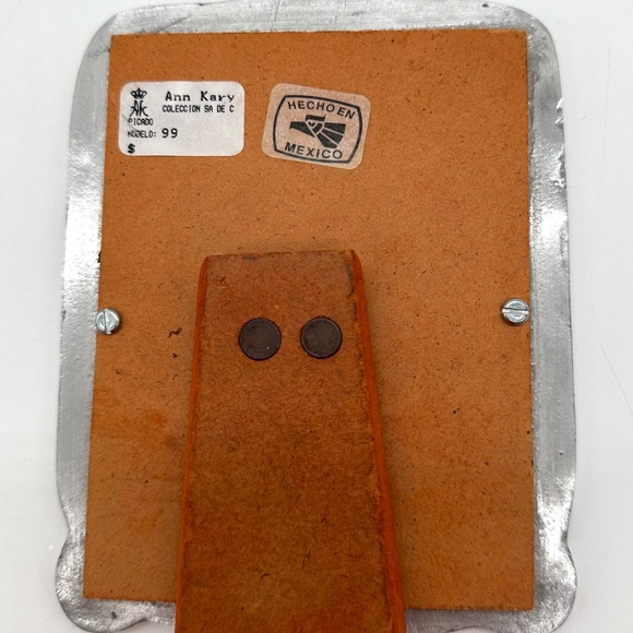 Ann Kary Pewter Picture Frame Hand-Made In Mexico 11" x 7.5" Easel Wood Back - Picture 10 of 12